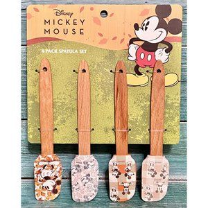 Mickey Mouse Disney Set of 4 Spatulas Fall Thanksgiving Leaves Plaid Checked New